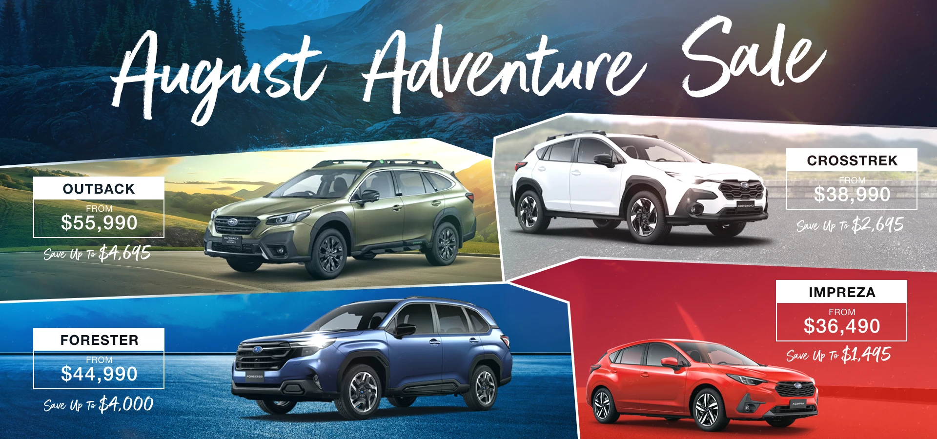 Drive Away Today in a Brand New Subaru